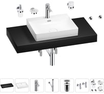 Комплект мебели для ванной комнаты с раковиной Wellsee Genuine Tree 201019646