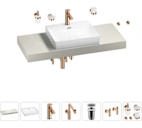 Комплект мебели для ванной комнаты с раковиной Wellsee Genuine Tree 201019654