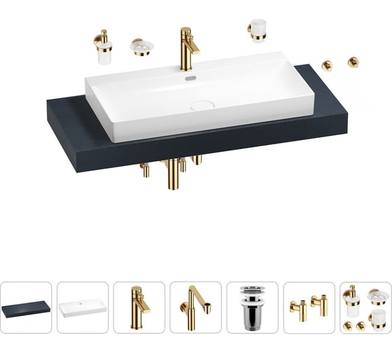 Комплект мебели для ванной комнаты с раковиной Wellsee Genuine Tree 201019788 1