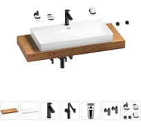 Комплект мебели с раковиной Wellsee Genuine Tree 201019792
