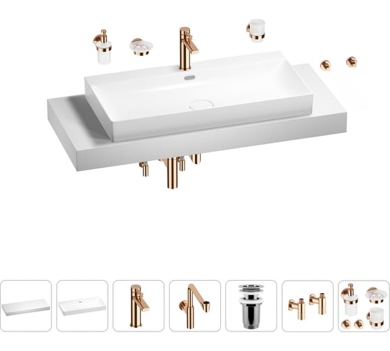 Комплект мебели с раковиной Wellsee Genuine Tree 201019819 1