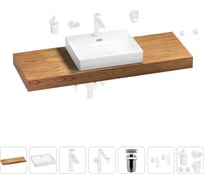 Комплект мебели для ванной комнаты с раковиной Wellsee Genuine Tree 201019735