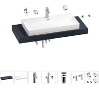 Комплект мебели для ванной комнаты с раковиной Wellsee Genuine Tree 201019786