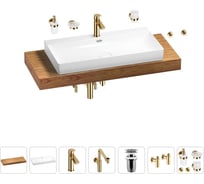 Комплект мебели с раковиной Wellsee Genuine Tree 201019793