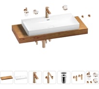 Комплект мебели с раковиной Wellsee Genuine Tree 201019794