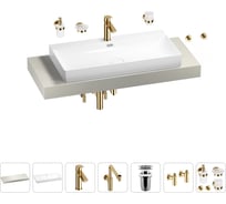 Комплект мебели для ванной комнаты с раковиной Wellsee Genuine Tree 201019773