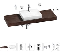 Комплект мебели для ванной комнаты с раковиной Wellsee Genuine Tree 201019746