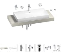 Комплект мебели для ванной комнаты с раковиной Wellsee Genuine Tree 201019776