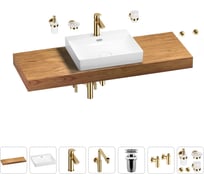 Комплект мебели для ванной комнаты с раковиной Wellsee Genuine Tree 201019733