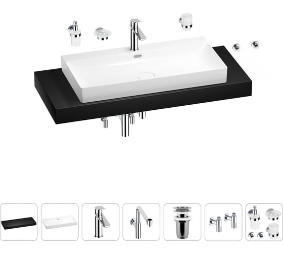 Комплект мебели с раковиной Wellsee Genuine Tree 201019821 1