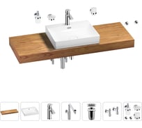 Комплект мебели для ванной комнаты с раковиной Wellsee Genuine Tree 201019731