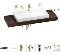 Комплект мебели для ванной комнаты с раковиной Wellsee Genuine Tree 201019868