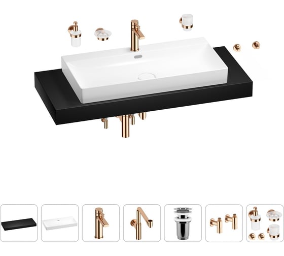 Комплект мебели с раковиной Wellsee Genuine Tree 201019829 1