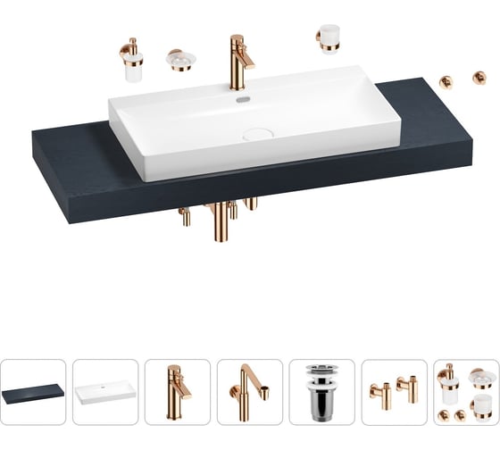 Комплект мебели с раковиной Wellsee Genuine Tree 201019849 1