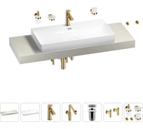 Комплект мебели для ванной комнаты с раковиной Wellsee Genuine Tree 201019833