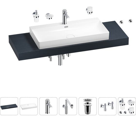 Комплект мебели с раковиной Wellsee Genuine Tree 201019846 1