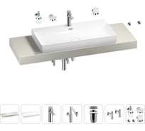 Комплект мебели для ванной комнаты с раковиной Wellsee Genuine Tree 201019836