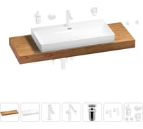 Комплект мебели для ванной комнаты с раковиной Wellsee Genuine Tree 201019860