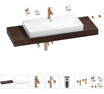 Комплект мебели для ванной комнаты с раковиной Wellsee Genuine Tree 201019864