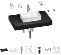 Раковина Wellsee 42 см со столешницей 80 смPure BY201010786 в наборе 10 в 1 201010786