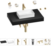 Раковина Wellsee 42 см со столешницей 80 смPure BY201010788 в наборе 10 в 1 201010788