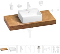 Раковина Wellsee 43 см со столешницей 100 см Graceful Pro 201012240 в наборе 10 в 1