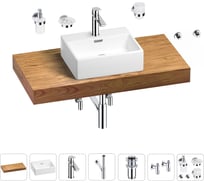 Раковина Wellsee 43 см со столешницей 100 см Graceful Pro 201012231 в наборе 10 в 1