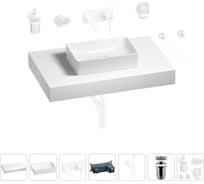 Раковина Wellsee 42 см со столешницей 80 см Pure BY 201010785 в наборе 9 в 1