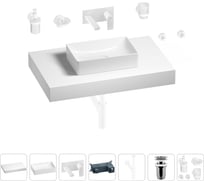 Раковина Wellsee 42 см со столешницей 80 см Pure BY 201010780 в наборе 9 в 1