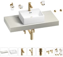 Раковина Wellsee 43 см со столешницей 100 смGraceful Proв наборе 10 в 1 201012213