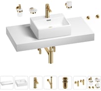 Раковина Wellsee 43 см со столешницей 100 смGraceful Proв наборе 10 в 1 201012258