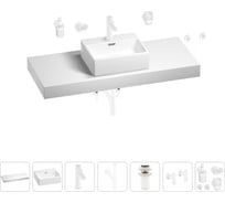 Раковина Wellsee 43 см со столешницей 120 см Graceful Pro 201012320 в наборе 10 в 1