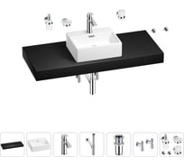 Раковина Wellsee 43 см со столешницей 120 см Graceful Pro 201012321 в наборе 10 в 1