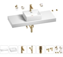 Раковина Wellsee 43 см со столешницей 120 см Graceful Pro 201012313 в наборе 10 в 1