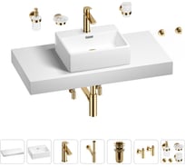 Раковина Wellsee 43 см со столешницей 100 смGraceful Proв наборе 10 в 1 201012253