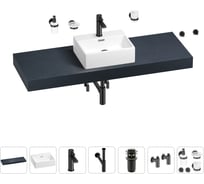 Раковина Wellsee 43 см со столешницей 140 см Graceful Pro 201012347 в наборе 10 в 1