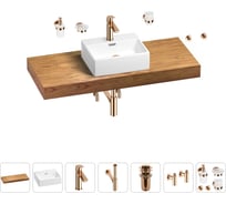 Раковина Wellsee 43 см со столешницей 120 см Graceful Pro 201012294 в наборе 10 в 1