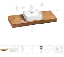 Раковина Wellsee 43 см со столешницей 120 см Graceful Pro 201012300 в наборе 10 в 1