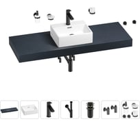 Раковина Wellsee 43 см со столешницей 140 см Graceful Pro 201012342 в наборе 10 в 1