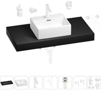 Раковина Wellsee 43 см со столешницей 100 смGraceful Proв наборе 10 в 1 201012270