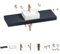Раковина Wellsee 43 см со столешницей 140 см Graceful Pro 201012349 в наборе 10 в 1