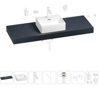 Раковина Wellsee 43 см со столешницей 140 см Graceful Pro 201012345 в наборе 10 в 1