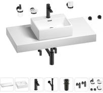 Раковина Wellsee 43 см со столешницей 100 смGraceful Proв наборе 10 в 1 201012257