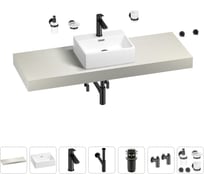 Раковина Wellsee 43 см со столешницей 140 смGraceful Proв наборе 10 в 1 201012332