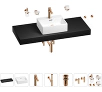 Раковина Wellsee 43 см со столешницей 120 см Graceful Pro 201012329 в наборе 10 в 1