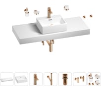 Раковина Wellsee 43 см со столешницей 120 см Graceful Pro 201012319 в наборе 10 в 1