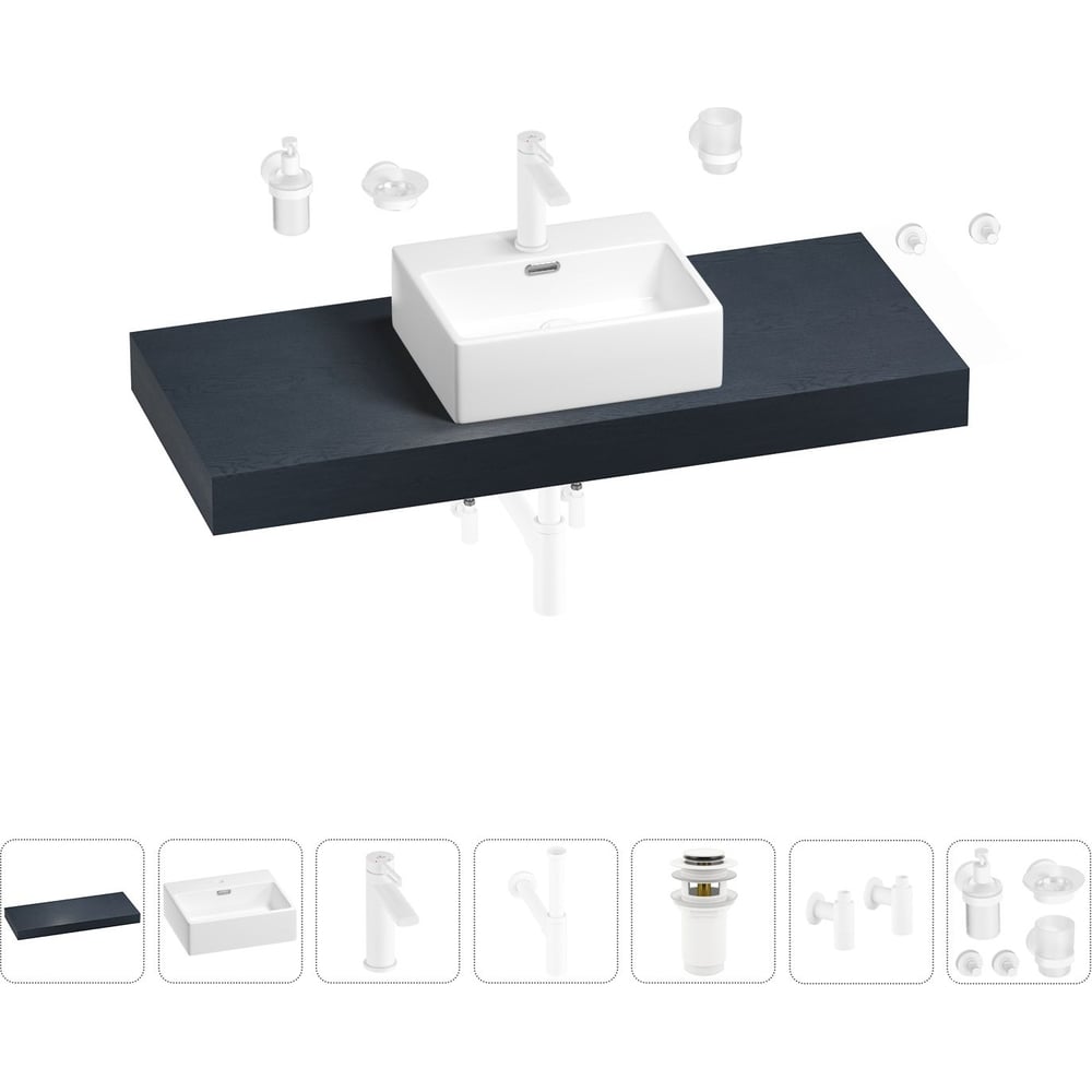 Раковина Wellsee 43 см со столешницей 120 см Graceful Pro 201012290 в ...