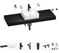 Раковина Wellsee 43 см со столешницей 140 см Graceful Pro 201012382 в наборе 10 в 1