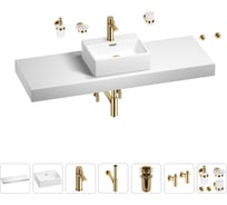 Раковина Wellsee 43 см со столешницей 140 см Graceful Pro 201012378 в наборе 10 в 1