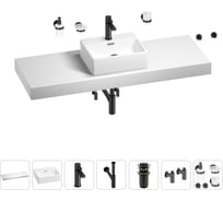 Раковина Wellsee 43 см со столешницей 140 см Graceful Pro 201012377 в наборе 10 в 1